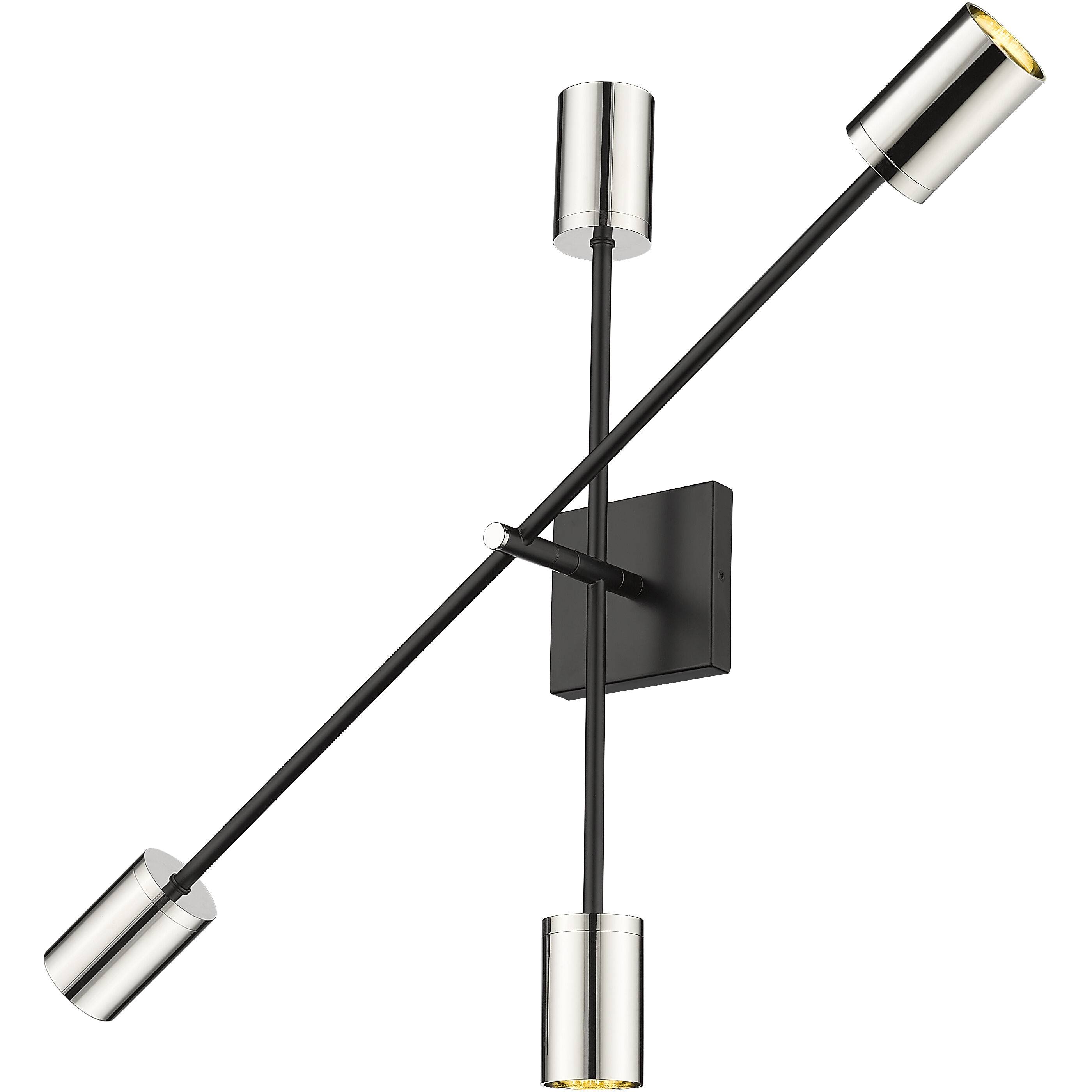 Calumet 4 Light 4.5 inch Matte Black and Polished Nickel Wall Sconce Wall Light