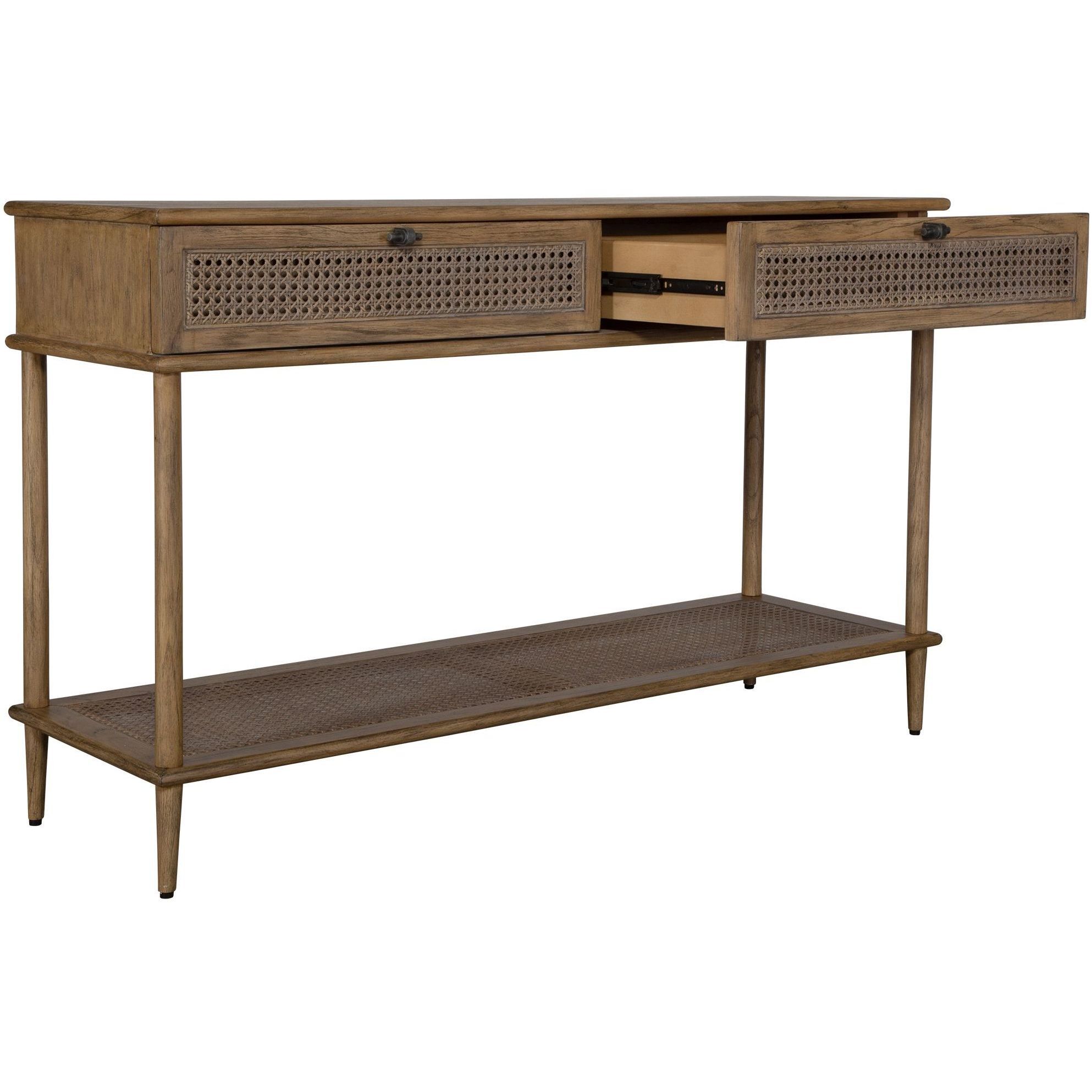 Coast 52 inch Soft Oak Stain and Dark Gunmetal Console Table
