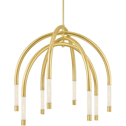 Zeme LED 47.75 inch Vintage Polished Brass Chandelier Ceiling Light