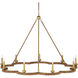 Savoie 9 Light 43 inch Natural/Contemporary Gold Leaf Chandelier Ceiling Light, Suzanne Duin Collection