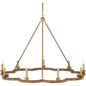 Savoie 9 Light 43 inch Natural/Contemporary Gold Leaf Chandelier Ceiling Light, Suzanne Duin Collection