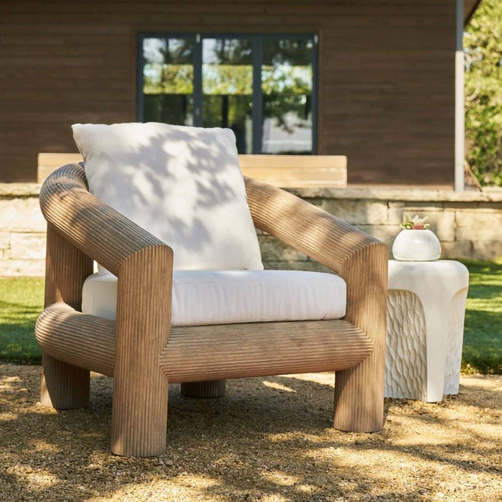 Easley Beluga and Honey Outdoor Chair