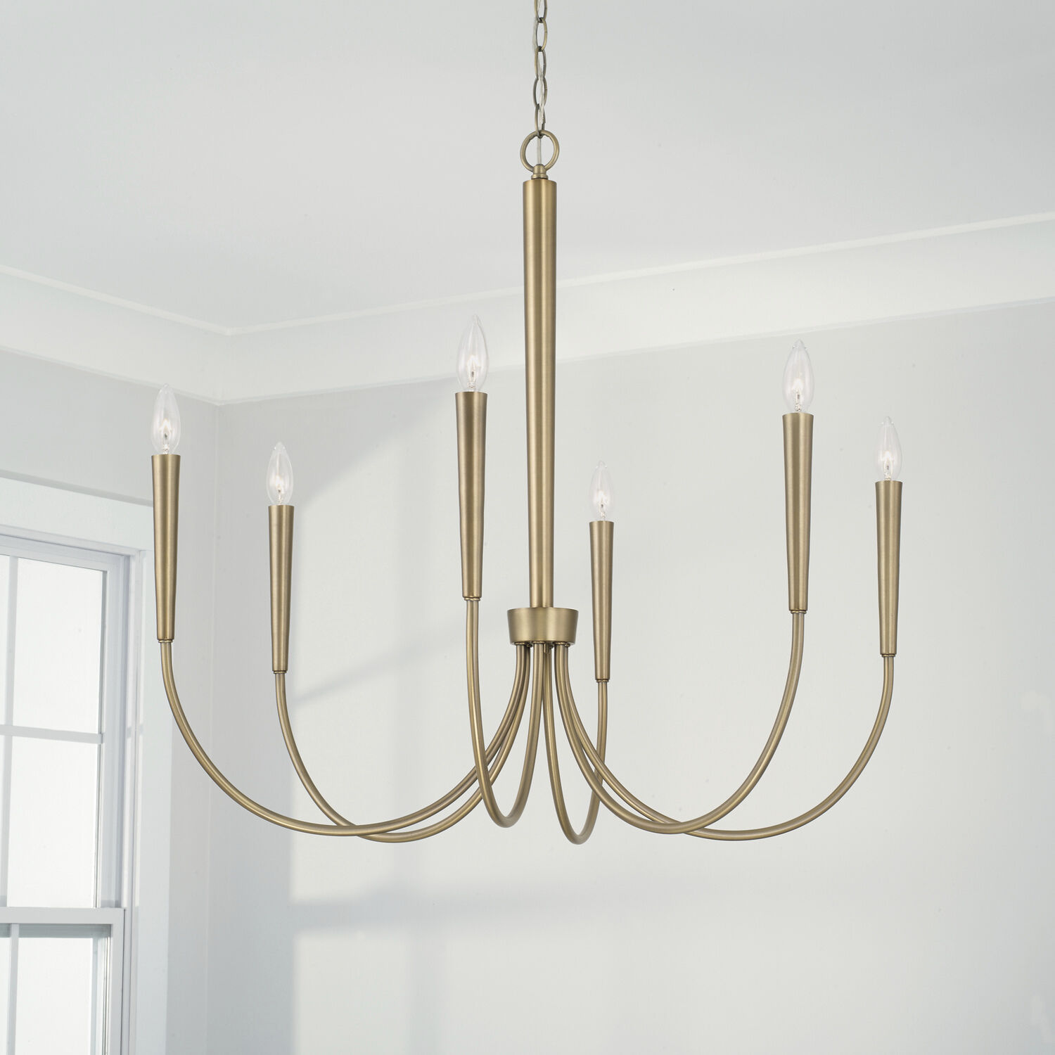 Holden 6 Light 33 inch Aged Brass Chandelier Ceiling Light
