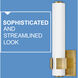 Aiden LED 23 inch Lacquered Brass Vanity Light Wall Light, Vertical