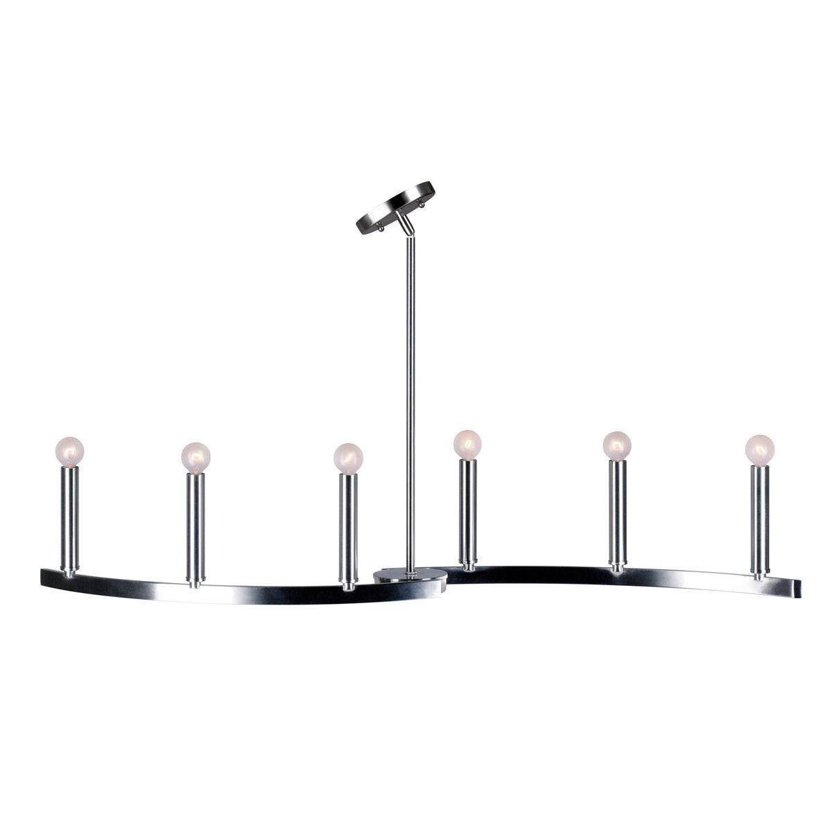 Signature 6 Light 41.5 inch Brushed Nickel Island Pendant Ceiling Light