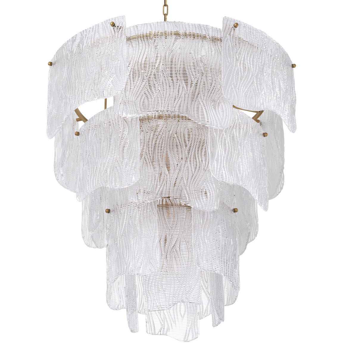 Asinara 13 Light 32.68 inch Antique Brass Chandelier Ceiling Light in Textured Glass, Large