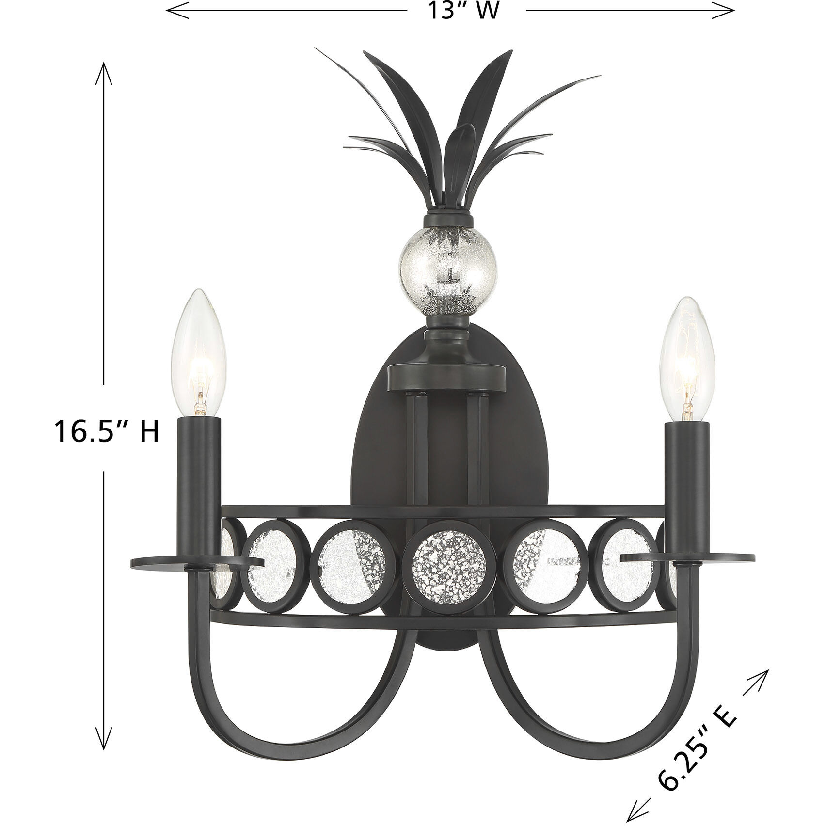 Hearst Wall Sconce Wall Light in Black Tourmaline