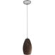 Champagne LED 5 inch Brushed Steel Pendant Ceiling Light in Brown Stone