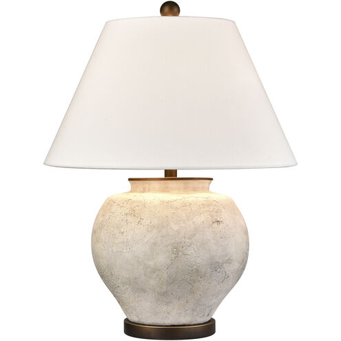 Erin 25 inch 9 watt Aged White with Bronze Table Lamp Portable Light