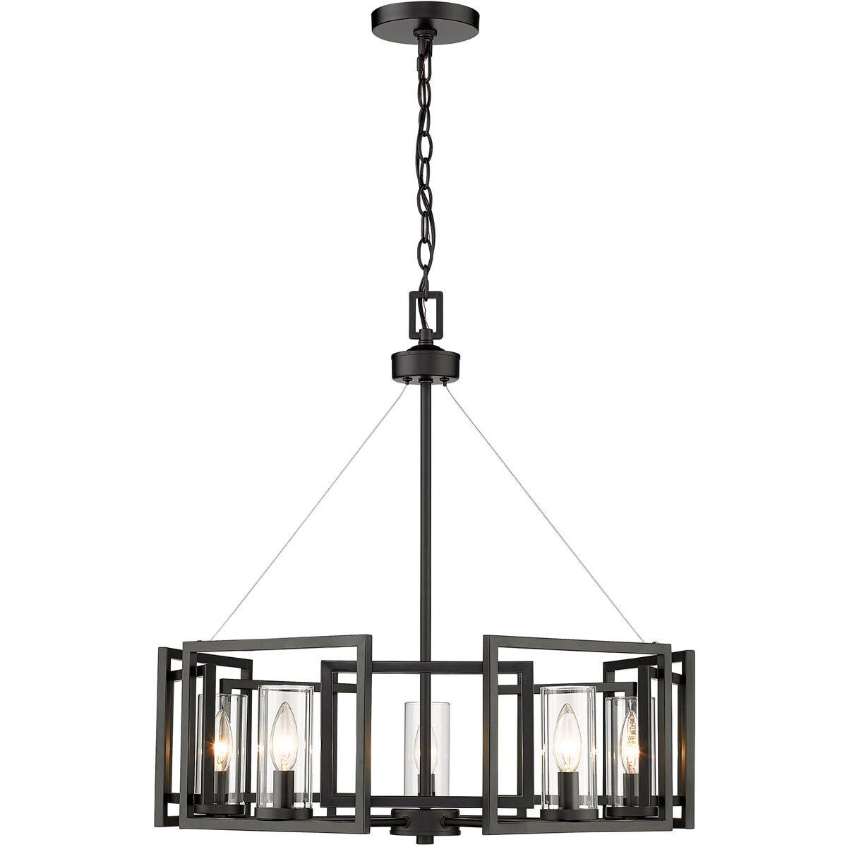 Golden Lighting 6068 5 BLK Marco 5 Light 25 inch Matte Black