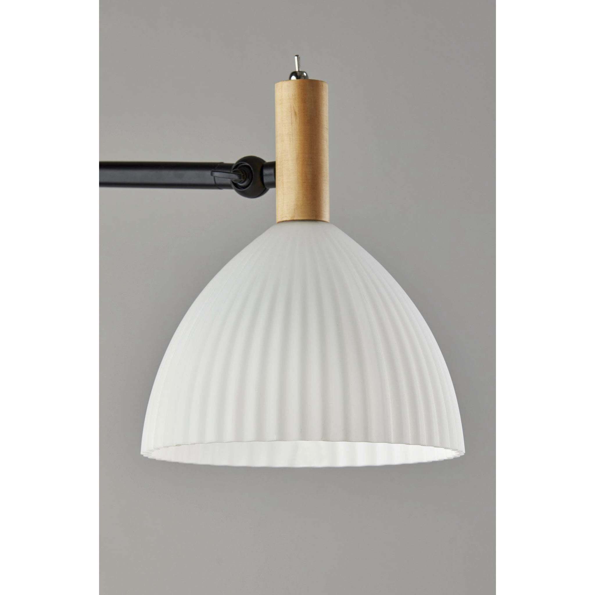 Peyton 60 inch 25.00 watt Black and Natural Wood Floor Lamp Portable Light