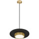 Ludo LED 16 inch Matte Black and Modern Gold Pendant Ceiling Light
