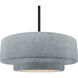 Radiance Collection - Tier Pendant Ceiling Light in Matte Black, Replaceable Bulb, Rigid Stem, Concrete, 16.25W x 6H, Form+Finish+Function