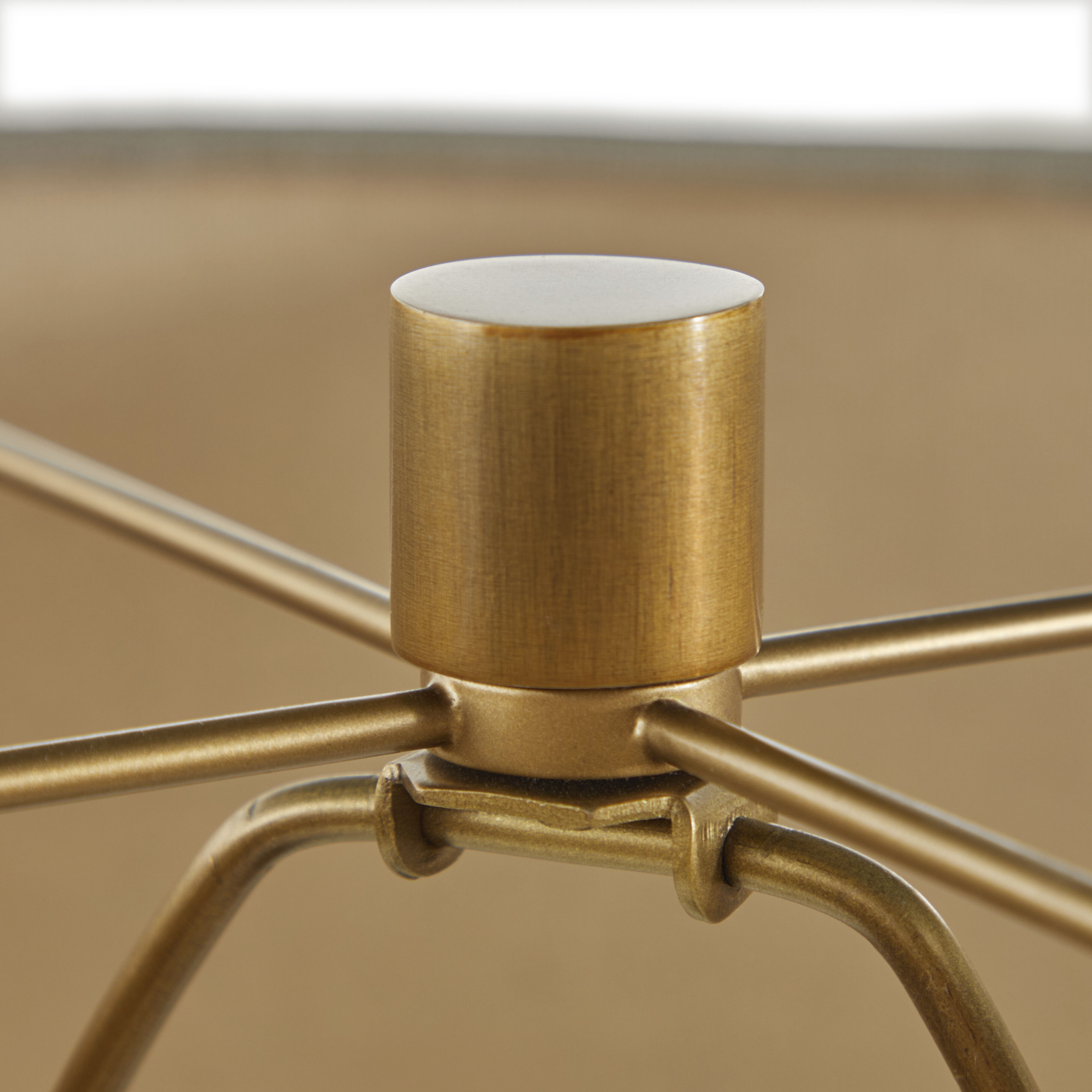 Bronx 29 inch Brushed Antique Brass and Dark Brown Leather with Beige Linen Table Lamp Portable Light