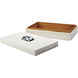 Constantine 12 X 7 inch Cream Resin w/ Horn Accent Large Rectangle Box