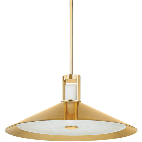 Clermont LED 28 inch Aged Brass Pendant Ceiling Light