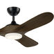 Mylo 52 inch Satin Black with Aged Walnut Blades Ceiling Fan