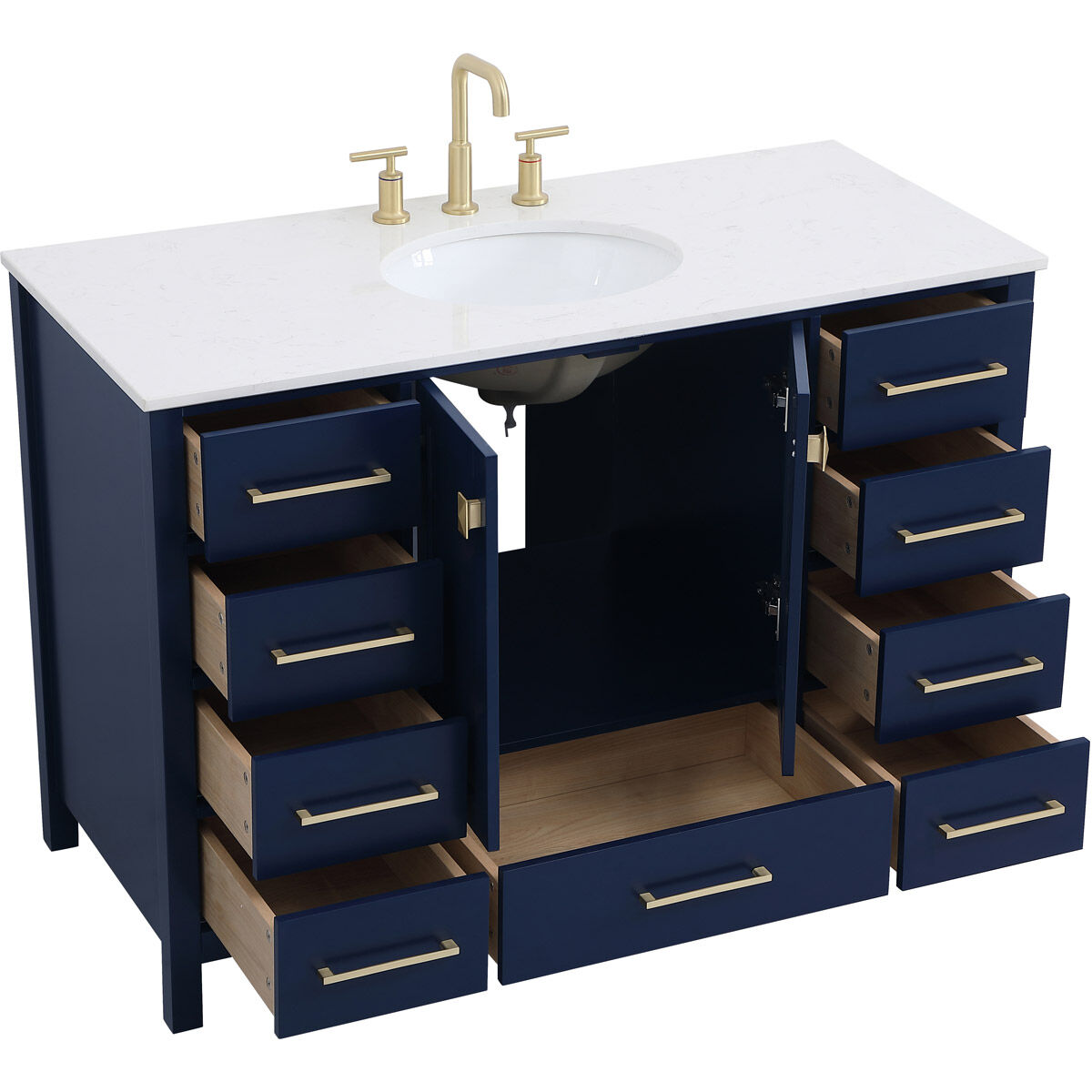 Irene 48 X 22 X 34 inch Blue Vanity Sink Set