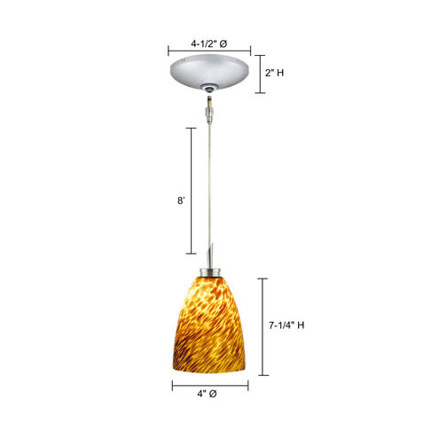 Goblet 1 Light 4 inch Satin Nickel Mini Pendant Ceiling Light in Goblet Mocha
