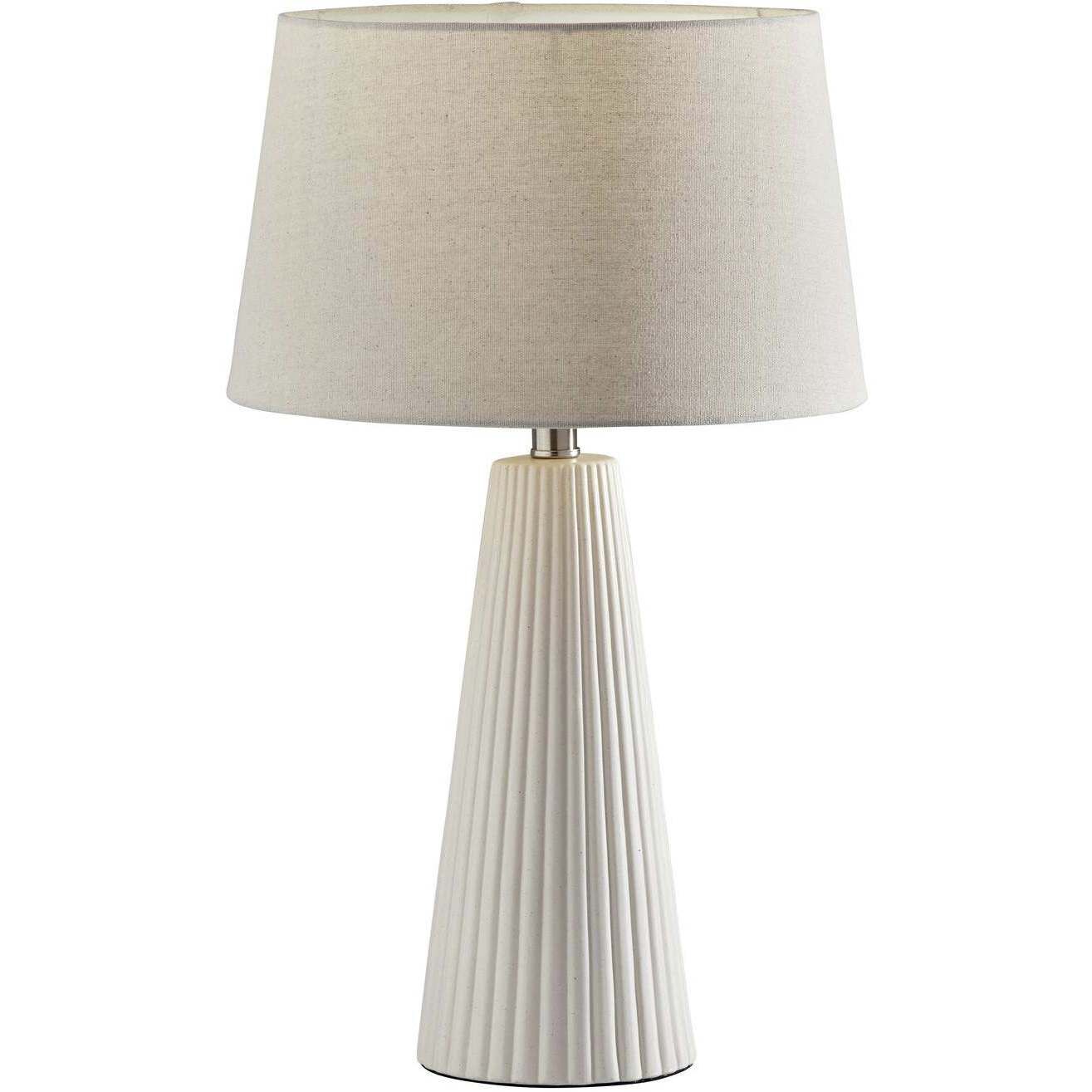 Lana 22.75 inch 100.00 watt Off-White Ribbed Ceramic Table Lamp Portable Light, Simplee Adesso