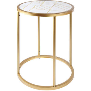 Harlo 21 X 18 inch Gold/White Side Table