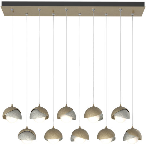 Brooklyn 10 Light 44.5 inch Soft Gold and Sterling Pendant Ceiling Light in Soft Gold/Sterling, Rectangular