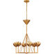 Julie Neill Alberto 6 Light 30 inch Antique Gold Leaf Single Tier Chandelier Ceiling Light, Small