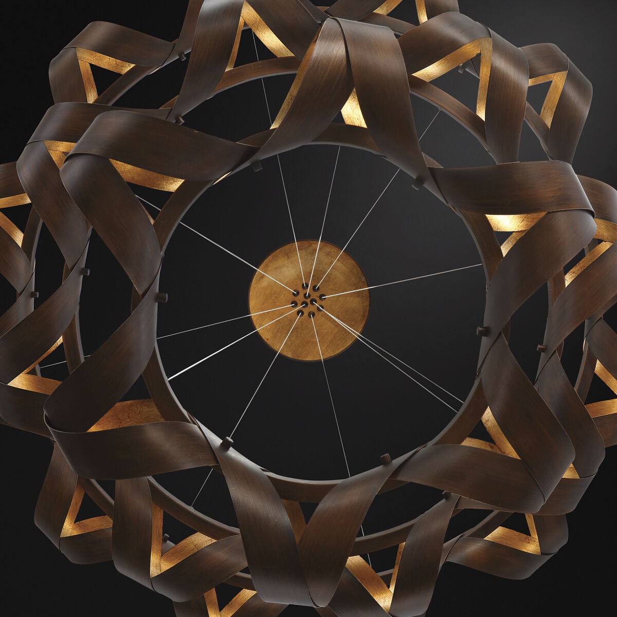 Banderia LED 33 inch Bronze and Gold Chandelier Ceiling Light, Medium