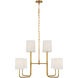 Barbara Barry Go Lightly LED 30 inch Soft Brass Two Tier Chandelier Ceiling Light, Extra Large