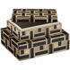 Aarna 8 inch Natural and Black Boxes, Set of 2