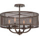 Nouvel 4 Light 20 inch Galaxy Bronze Semi-Flush Ceiling Light, Convertible
