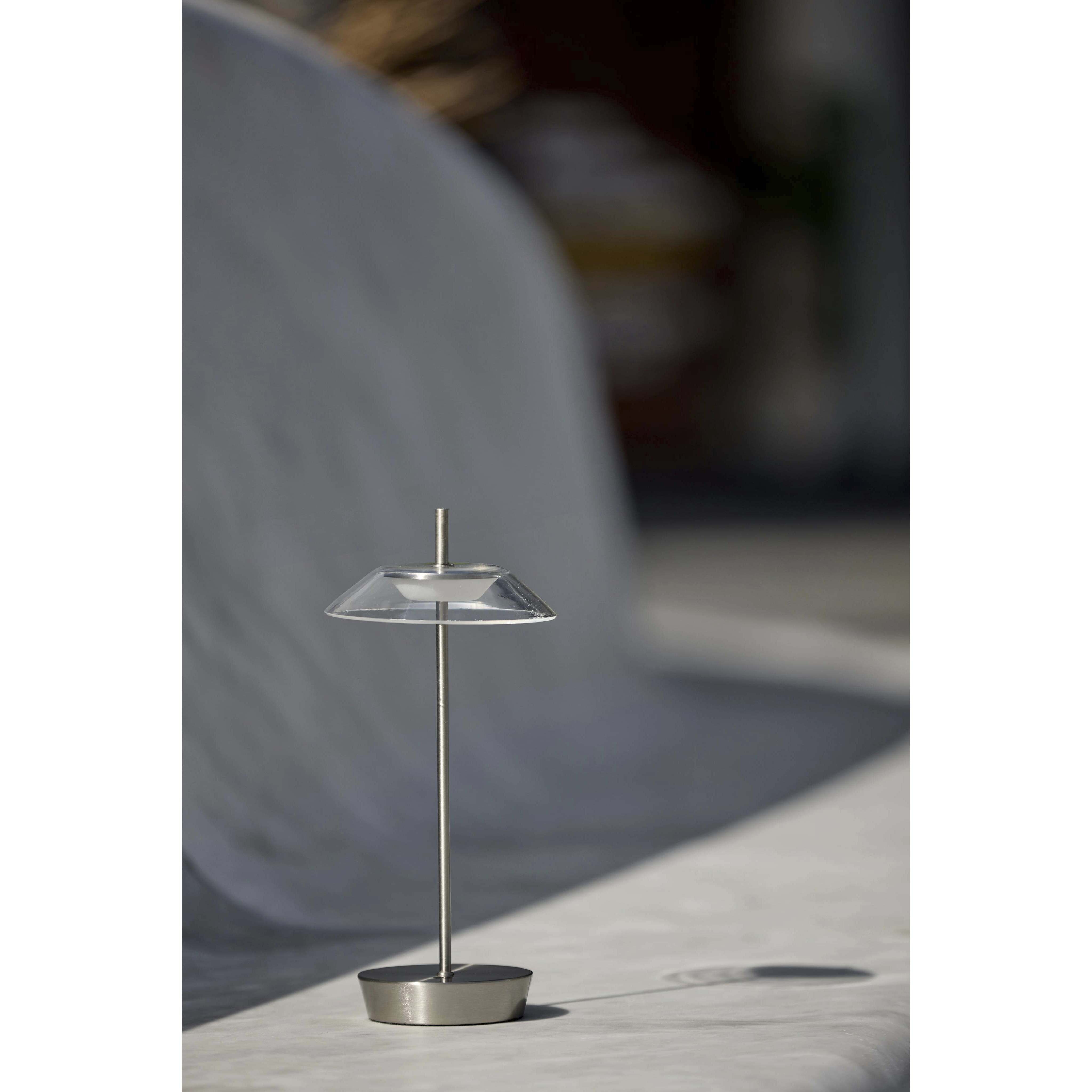 Ako 12 inch 2.00 watt Brushed Steel Cordless Table Lamp Portable Light, ADS360