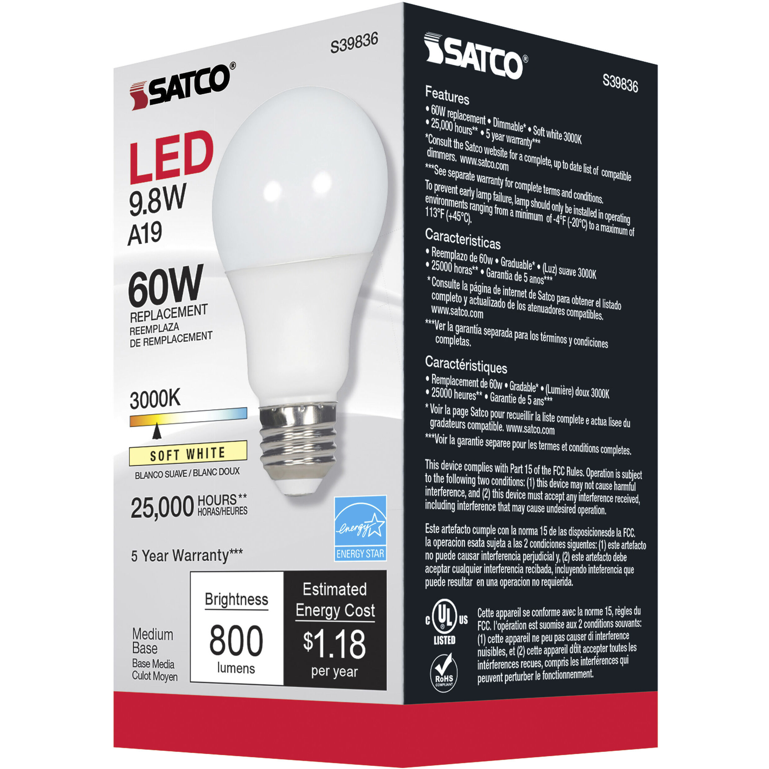 Lumos LED A19 Medium 9.80 watt 3000K Type A