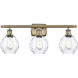 Ballston Small Waverly 3 Light 26 inch Antique Brass Bath Vanity Light Wall Light in Incandescent, Clear Glass, Ballston