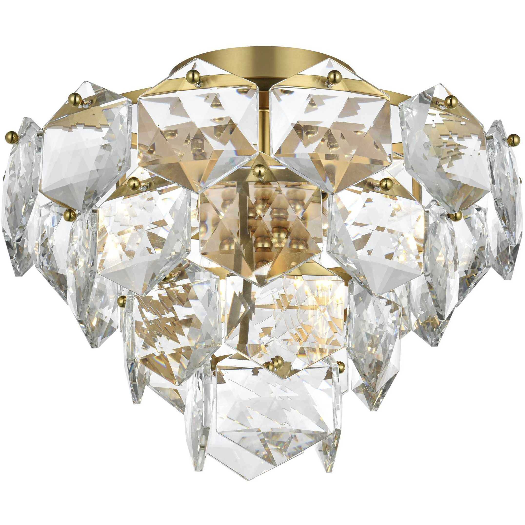 Adaline 6 Light 16 inch Satin Gold Flush Mount Ceiling Light