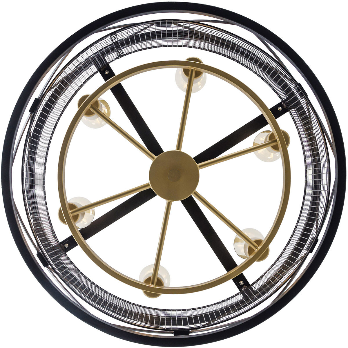 Harlequin 6 Light 23 inch Warm Bronze and Gold Pendant Ceiling Light