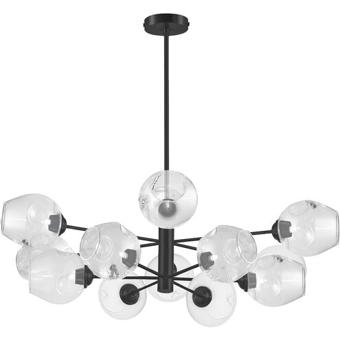 Abii 12 Light 33 inch Matte Black with Clear Chandelier Ceiling Light