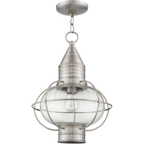 Newburyport 1 Light 12 inch Brushed Nickel Outdoor Pendant Lantern