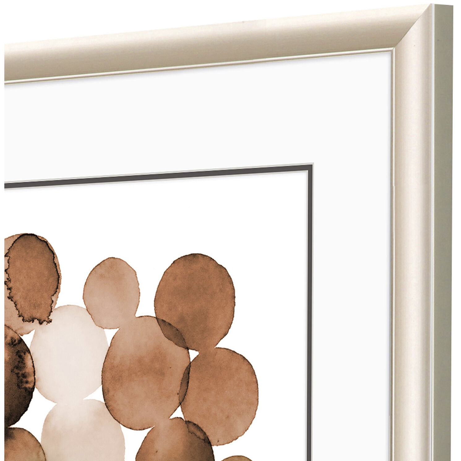 Earthy Brushstrokes Earthy Circles Blue and Green and Rust Framed Art, Propac