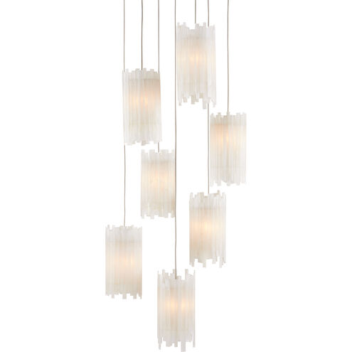 Escenia 7 Light 13 inch Natural/Painted Silver Multi-Drop Pendant Ceiling Light