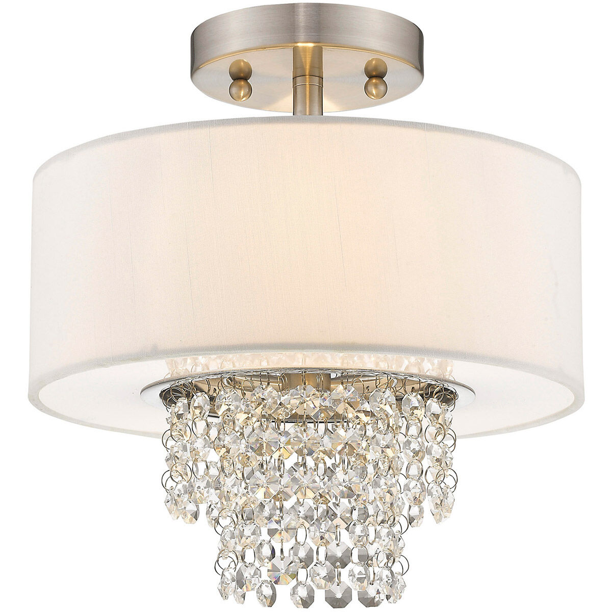 Carlisle 2 Light 11 inch Brushed Nickel Semi-Flush Mount Ceiling Light