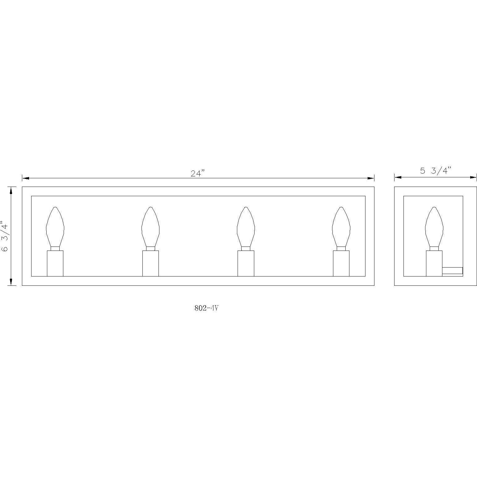 Infinity 4 Light 24 inch Chrome Vanity Wall Light