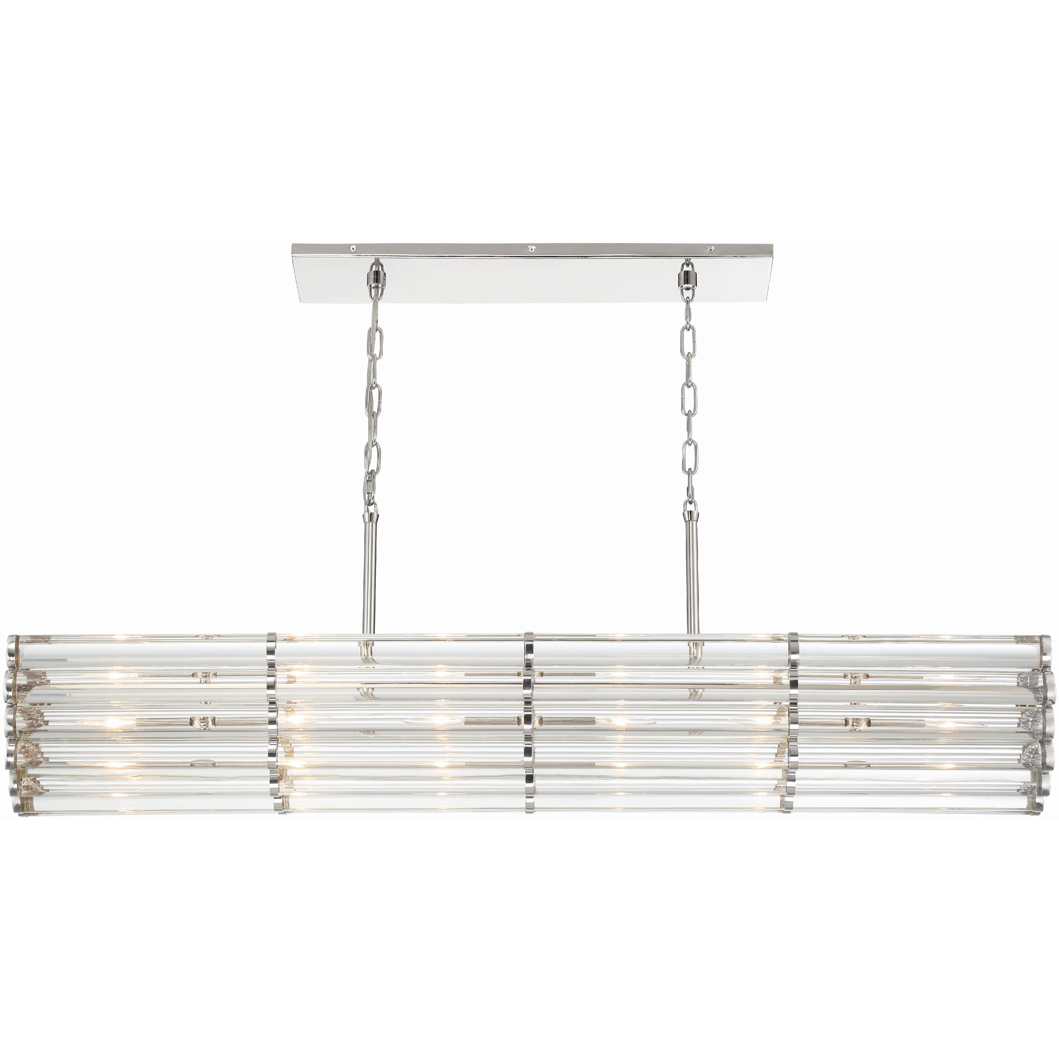 Elliot 6 Light 48 inch Polished Nickel Linear Chandelier Ceiling Light