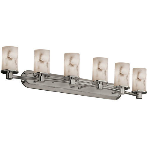 LumenAria 6 Light 43.75 inch Brushed Nickel Bath Bar Wall Light in Incandescent, Cylinder