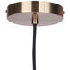 Malek 1 Light 5.88 inch Gold Corded Pendant Ceiling Light in Smoked Ribbed Glass
