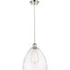 Ballston Dome 1 Light 12 inch Polished Nickel Mini Pendant Ceiling Light in Clear Glass