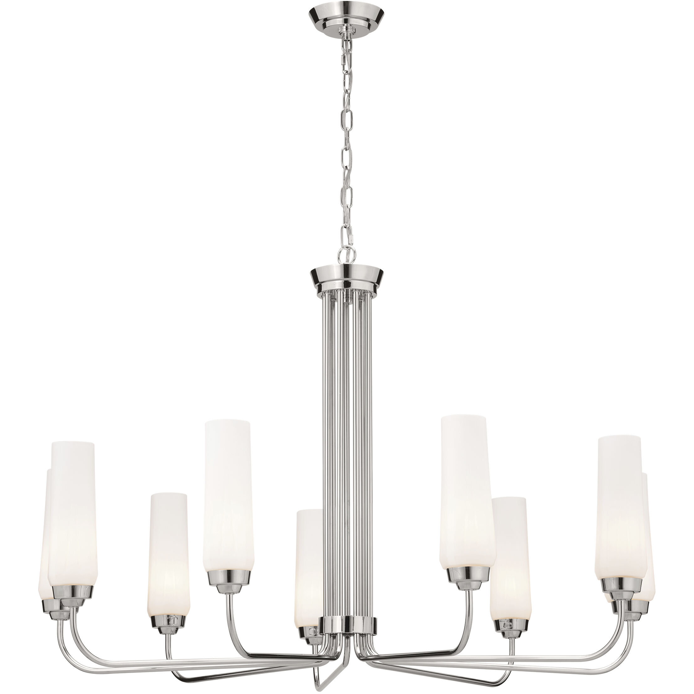 Truby 9 Light 38 inch Polished Nickel Chandelier Ceiling Light, Large