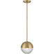 Luniva 1 Light 8 inch Legacy Brass Mini Pendant Ceiling Light