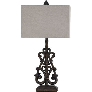Textured Bronze 35 inch 100.00 watt Bronze Table Lamp Portable Light