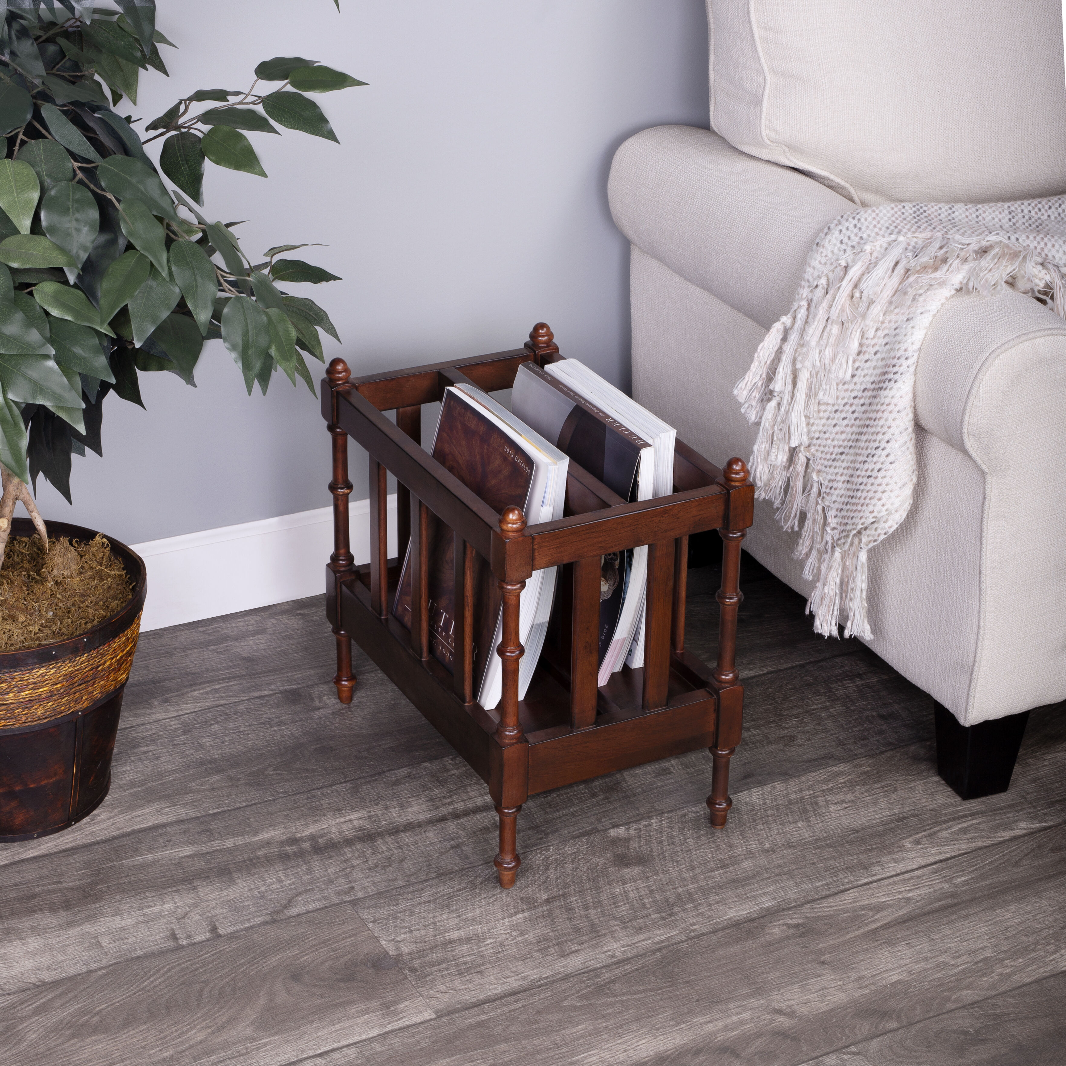 Masterpiece Holden  Antique Cherry Magazine Rack/Media Storage